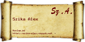 Szika Alex névjegykártya